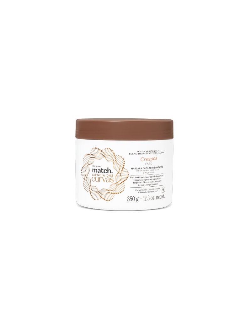 M&aacute;scara Capilar Hidratante Crespos Match Ci&ecirc;ncia das Curvas,350g
