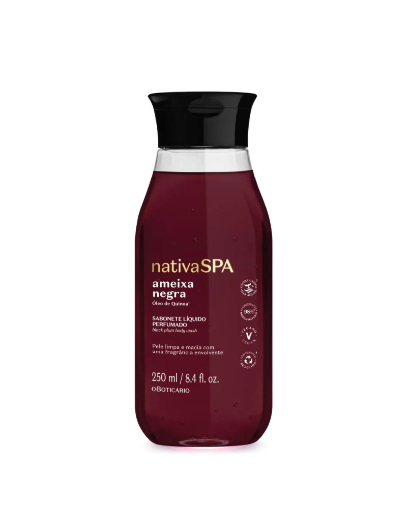 Sabonete L&iacute;quido Perfumado Nativa Spa Ameixa Negra, 250ml