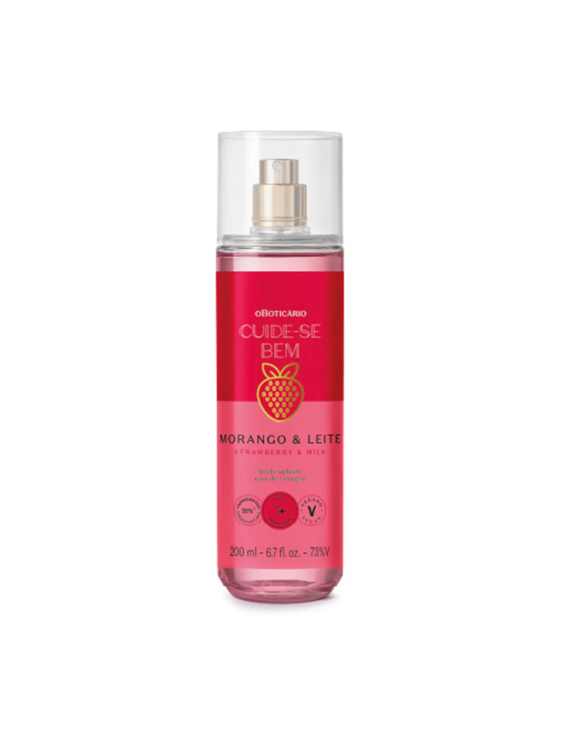 Body Splash Cuide-se Bem Morango e Leite 200ml