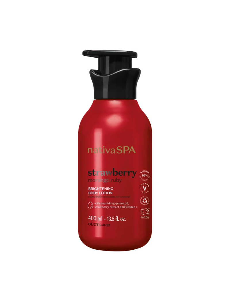 Lo&ccedil;&atilde;o Corporal Hidratante Nativa Spa Morango Ruby, 400ml