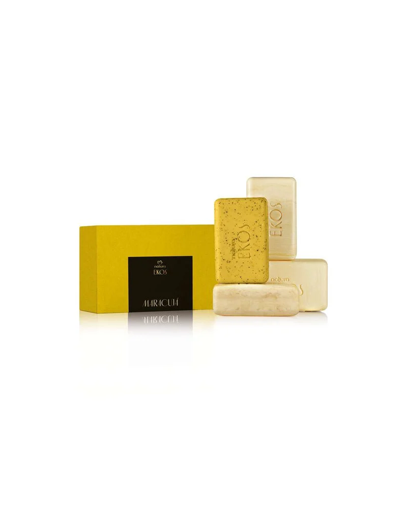 Sabonete em Barra Cremoso e Esfoliante  Ekos Maracuj&aacute;, 4*100g
