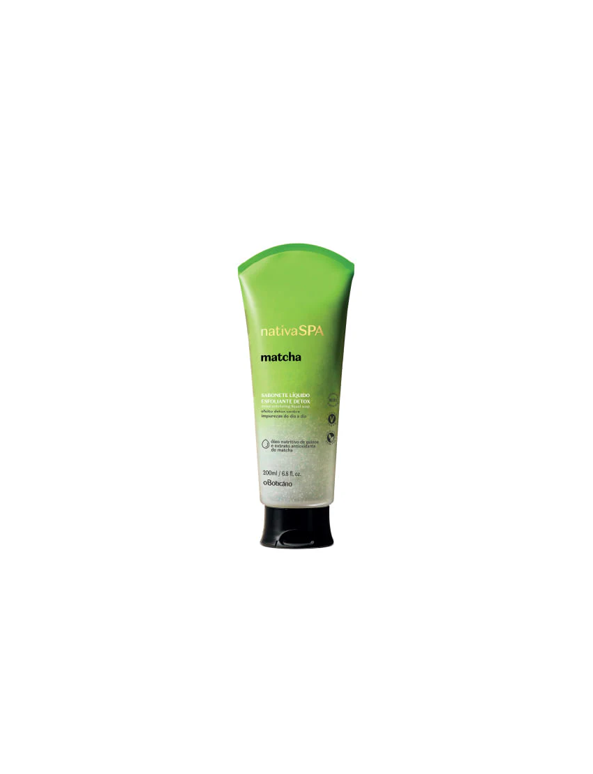 Sabonete Líquido Esfoliante Detox Nativa Spa Matcha, 200ml
