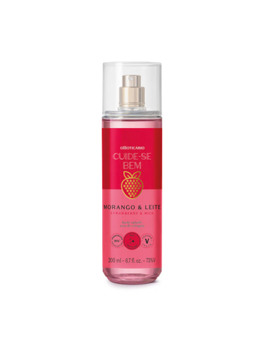 Body Splash Cuide-se Bem Morango e Leite 200ml