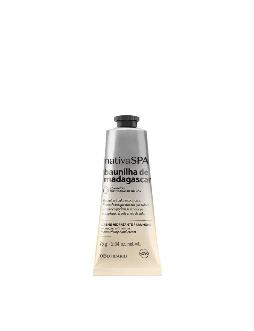 Creme de Mãos Nativa Spa Baunilha de Madagascar, 75g