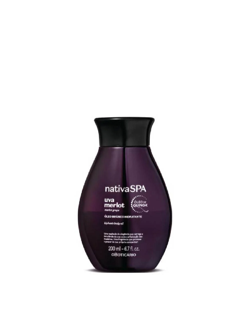 Óleo Bifásico Hidratante Corporal Nativa Spa Uva Merlot, 200ml
