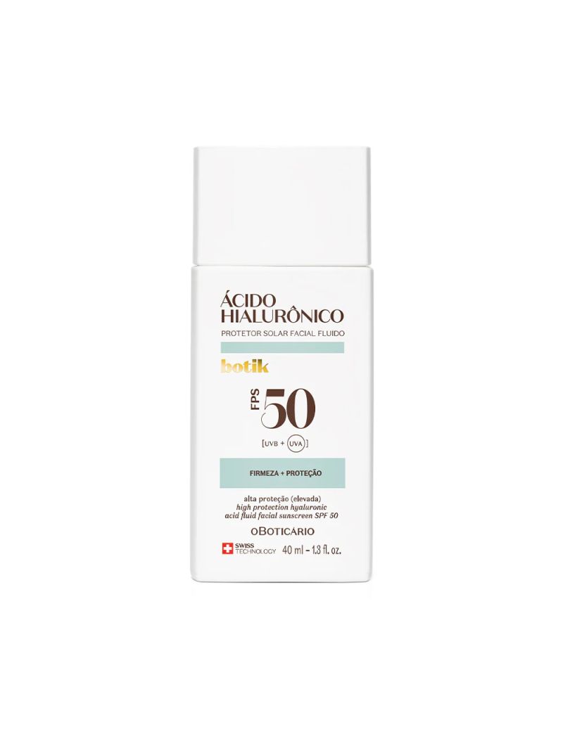 Protetor Solar Facial Fluido FPS 50 Botik &Aacute;cido Hialur&oacute;nico 40ml