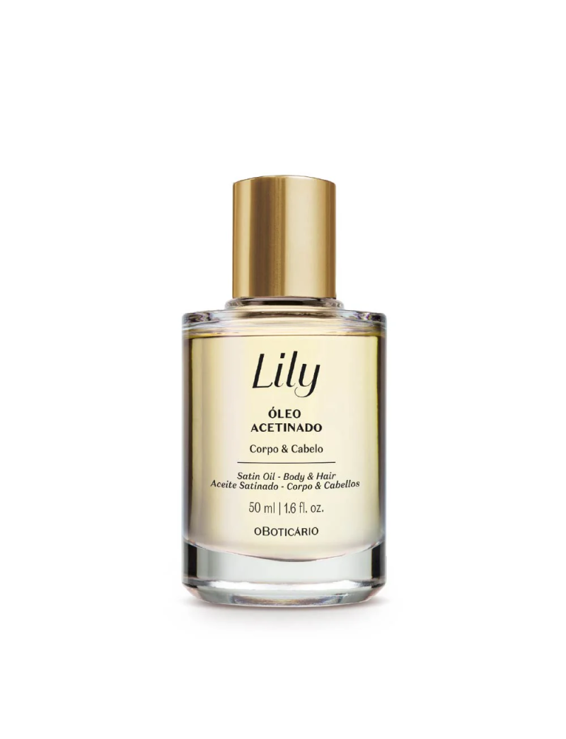 &Oacute;leo Multifuncional Acetinado Corpo e Cabelo Lily, 50ml