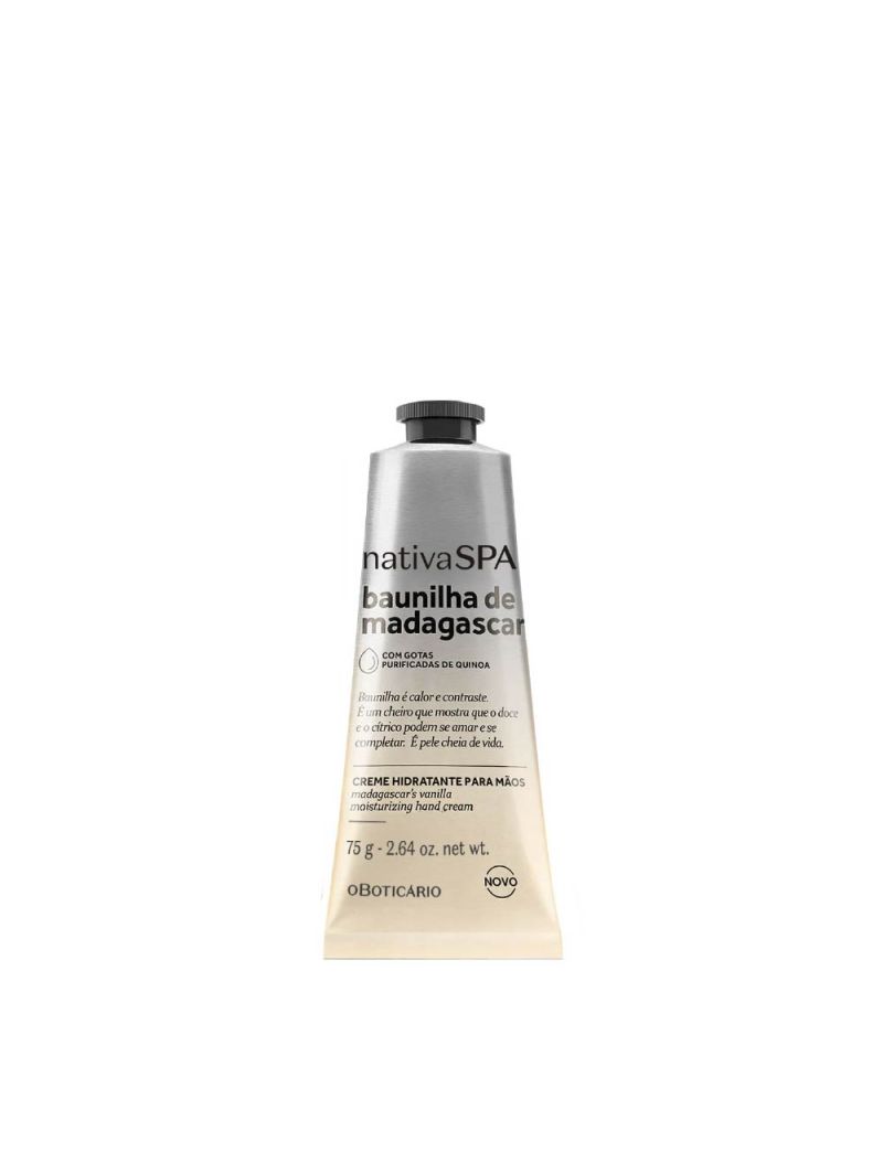 Creme de M&atilde;os Nativa Spa Baunilha de Madagascar, 75g