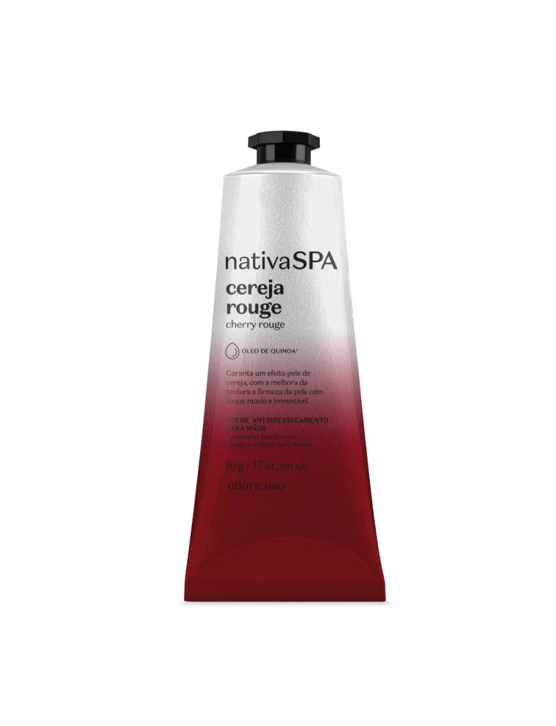 Creme Antirressecamento Para M&atilde;os Cereja Rouge Nativa Spa 50g